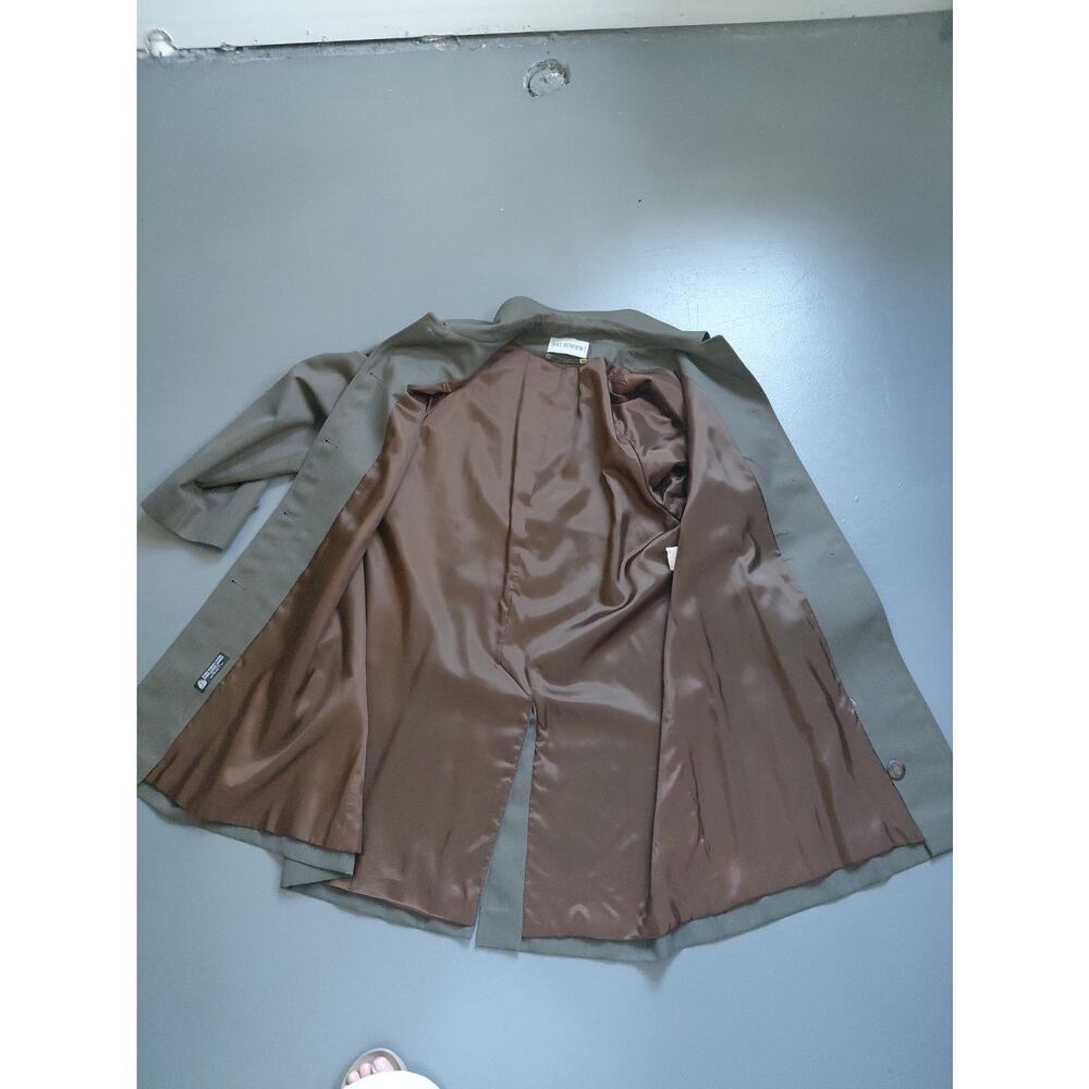 VTG Holt Renfrew "Samuel" Women Overcoat Green 12 Elevated Clean Closure Wool - Picture 6 of 13